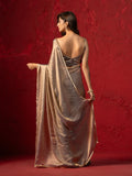 Copper Pale Blue Satin Saree with Sequin Border & Latkan