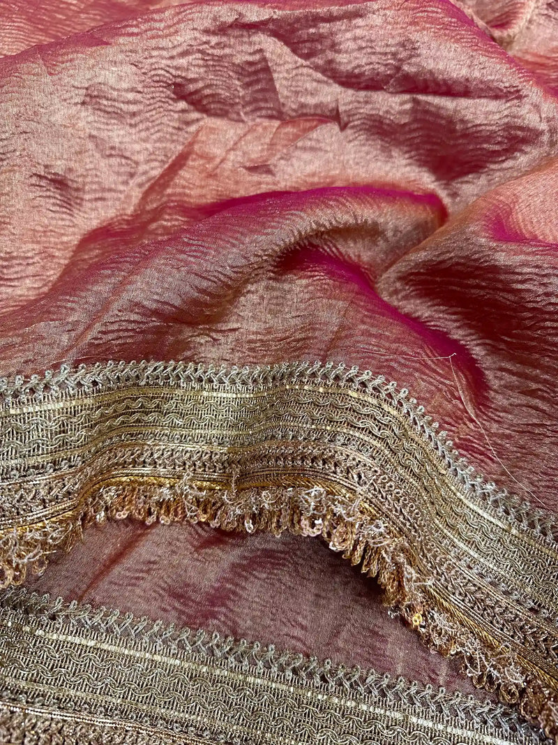 Reba Mam Inspired Crush Tissue Saree