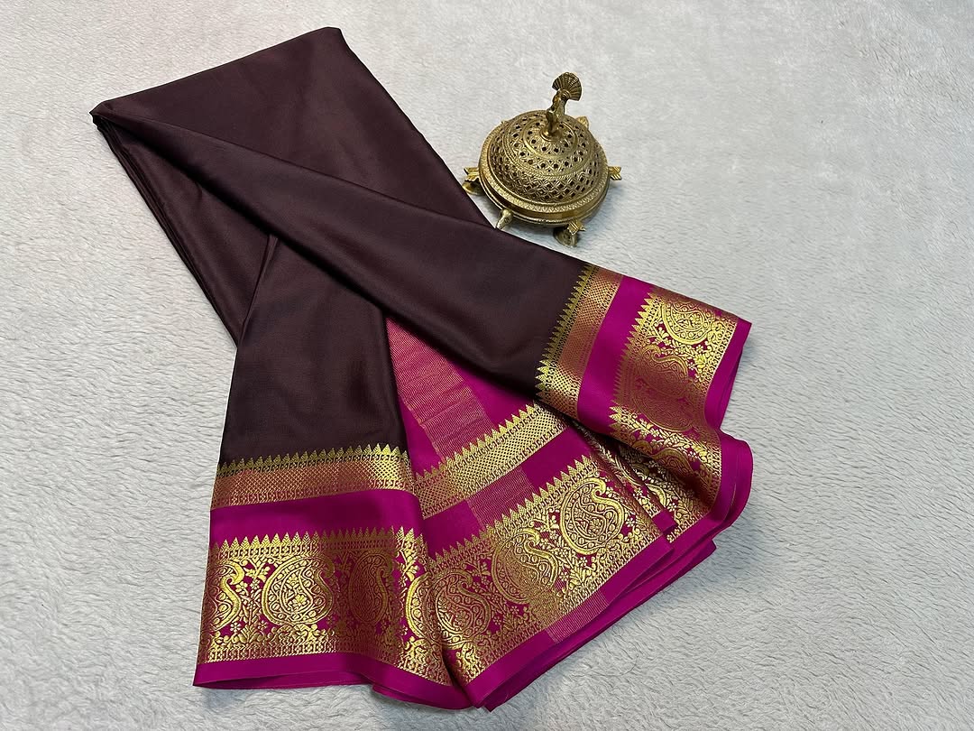 Mesmerize in Mysore Silk: Mango Bentex Border and Line Pallu