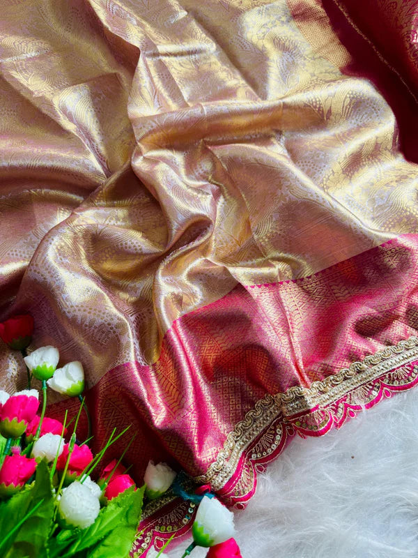 Dual Shaded Kanjivaram Tissue Silk Designer Saree