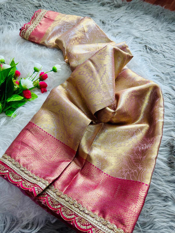 Dual Shaded Kanjivaram Tissue Silk Designer Saree