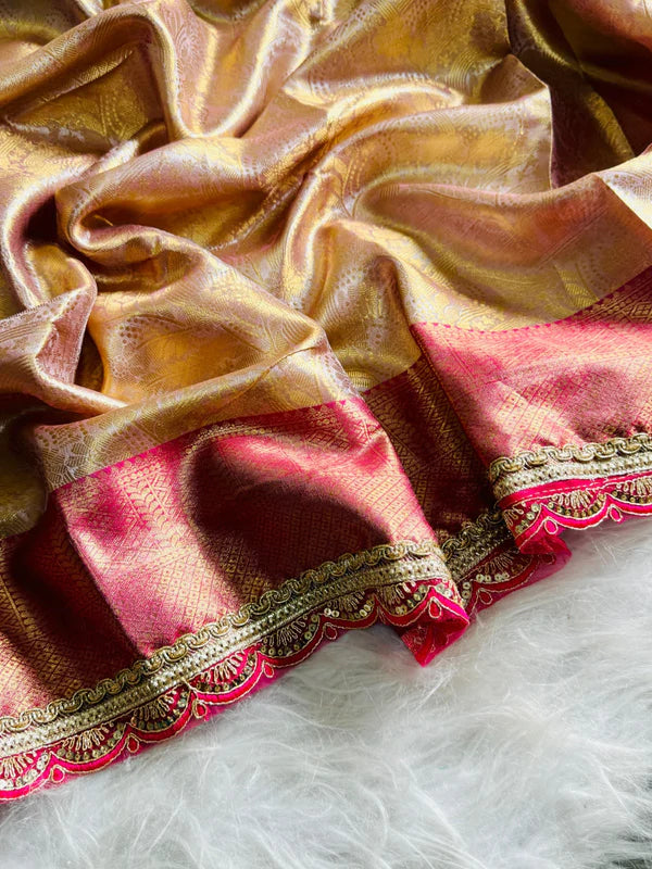 Dual Shaded Kanjivaram Tissue Silk Designer Saree