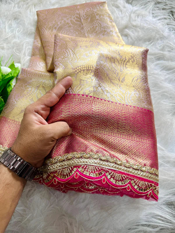Dual Shaded Kanjivaram Tissue Silk Designer Saree