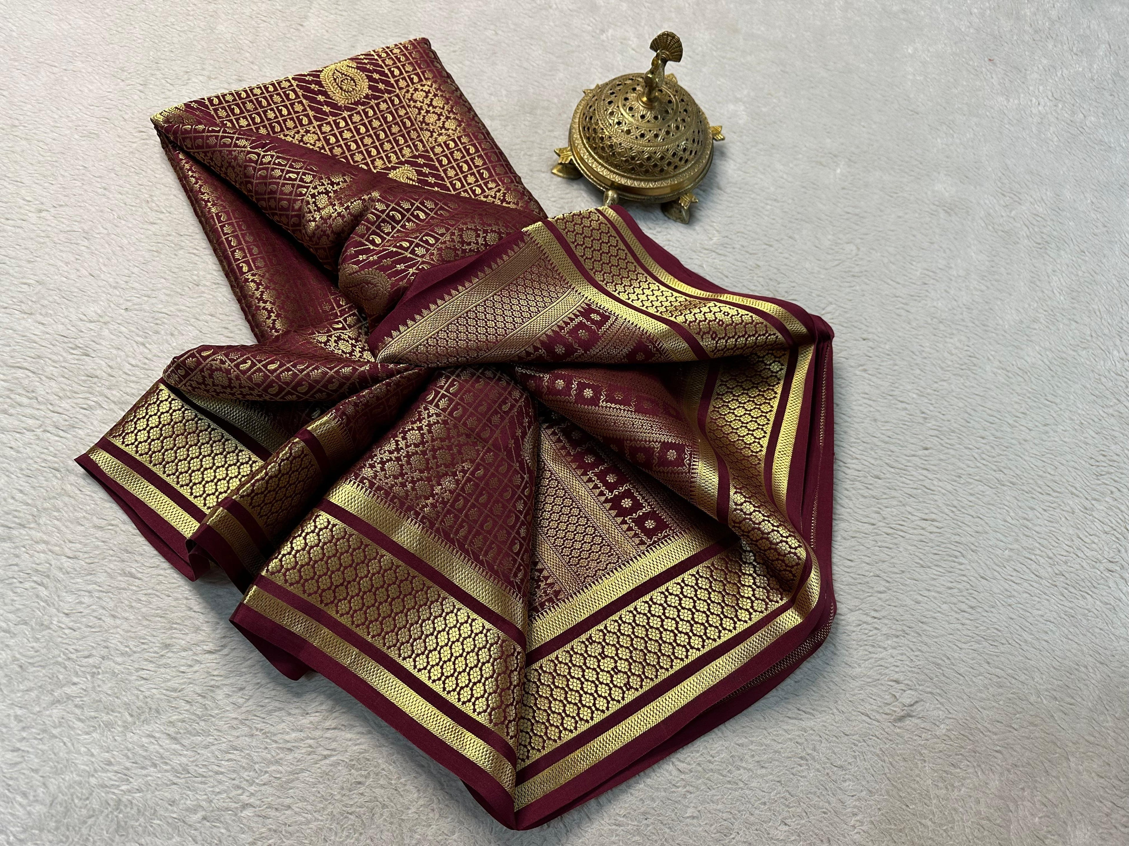 Timeless Grace: Pure Mysore Silk Sarees with Enchanting Mango Designs