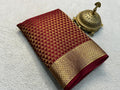 Celebrate Grace: Silk Brocade Saree with Majestic Zari Weaving and Rich Pallu