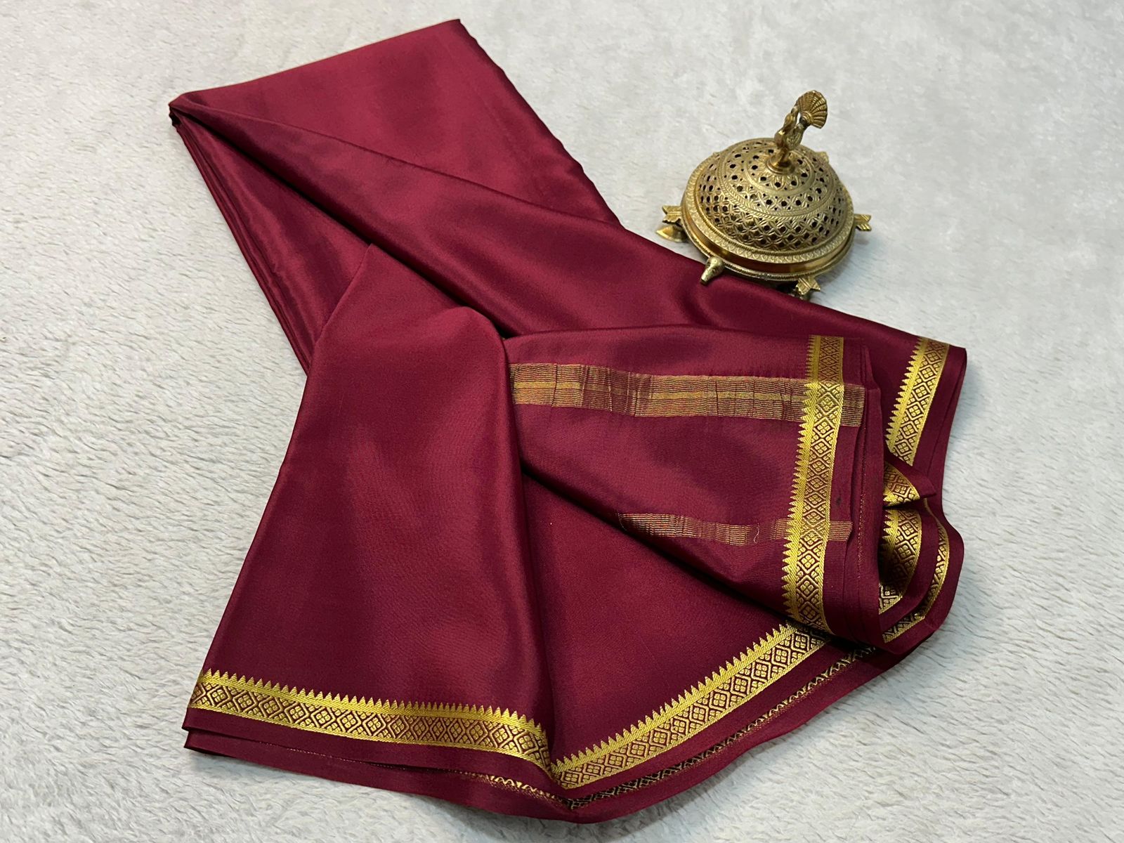 Dazzling Mysore Silk Crepe Sarees in Solid Colors