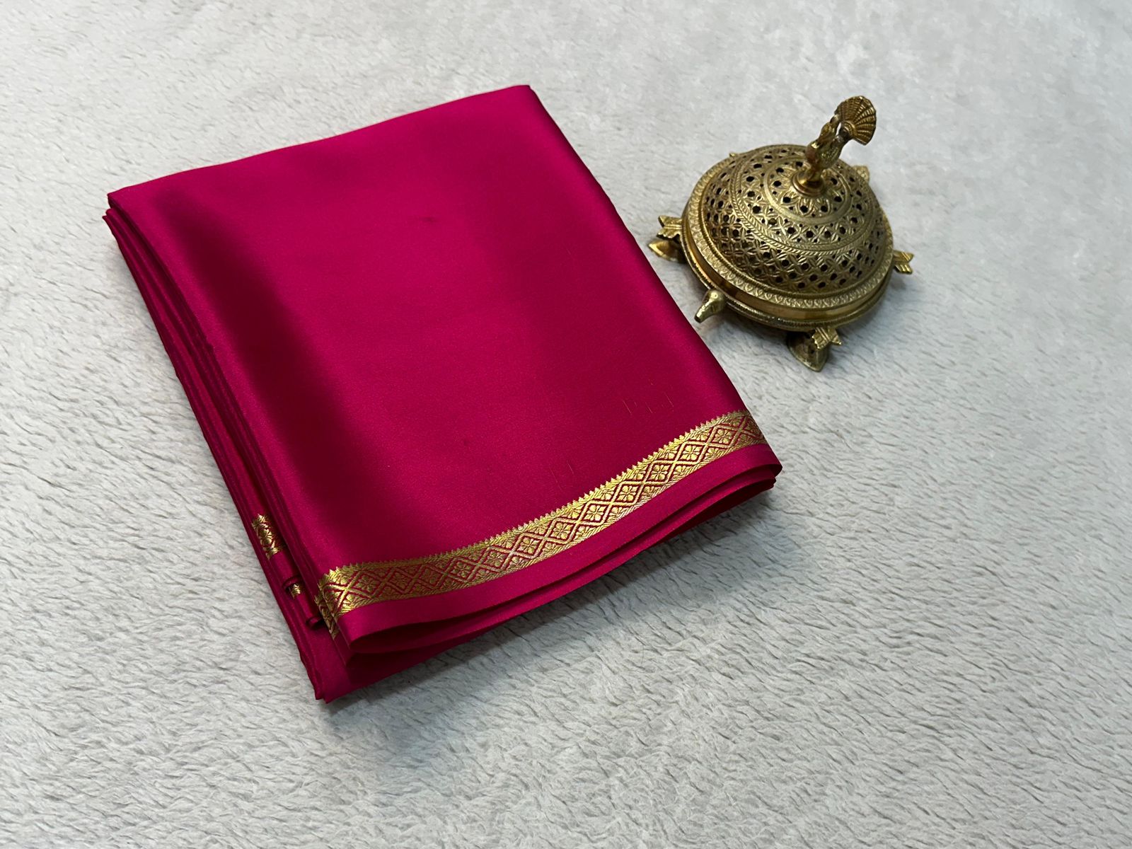 Dazzling Mysore Silk Crepe Sarees in Solid Colors