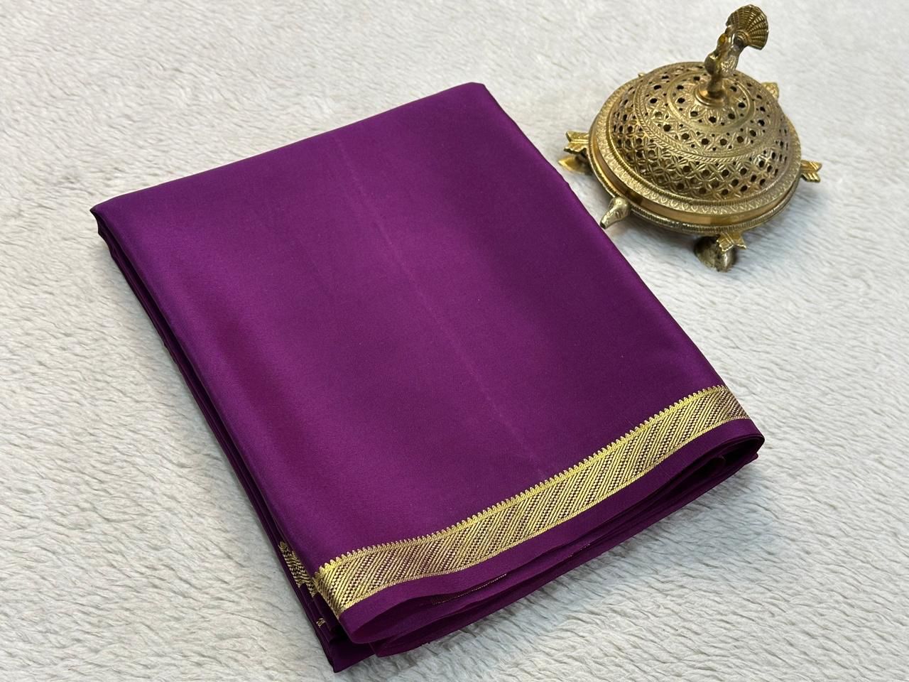 Elegant Solid Colors in Mysore Silk Crepe Sarees