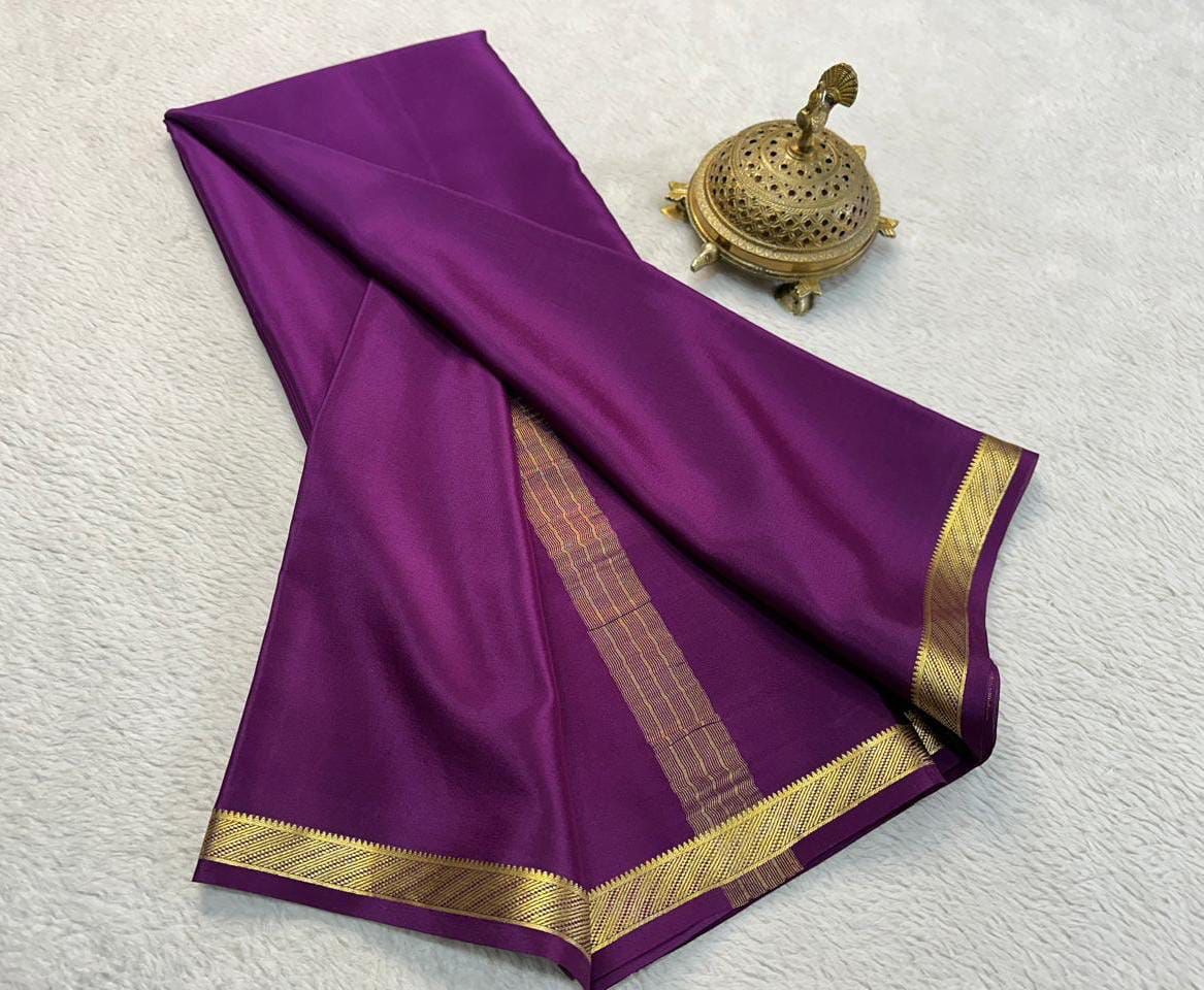 Elegant Solid Colors in Mysore Silk Crepe Sarees