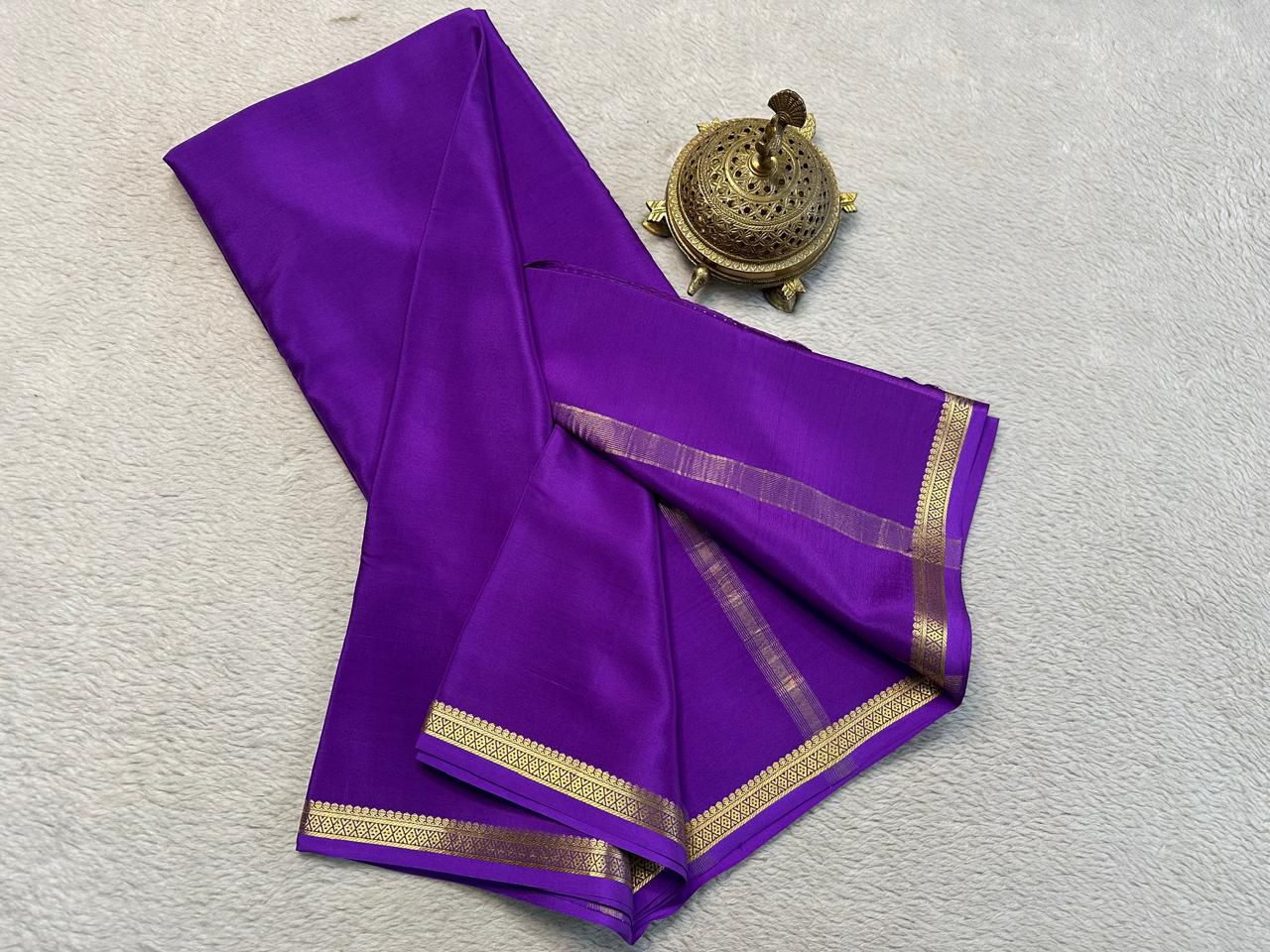 Classic Line Pallu Mysore Silk Crepe Sarees