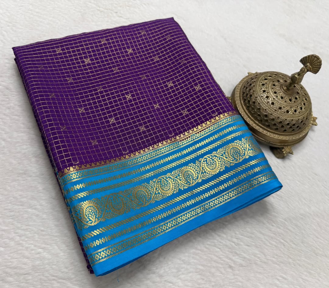 Premium Mysore Silk Saree with Traditional Zari Border