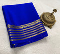 Royal Blue Premium Mysore Silk Saree with Traditional Gold Zari Border