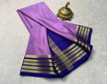Garden Glow: Pure Silk Saree with Leafy Contrast Borders