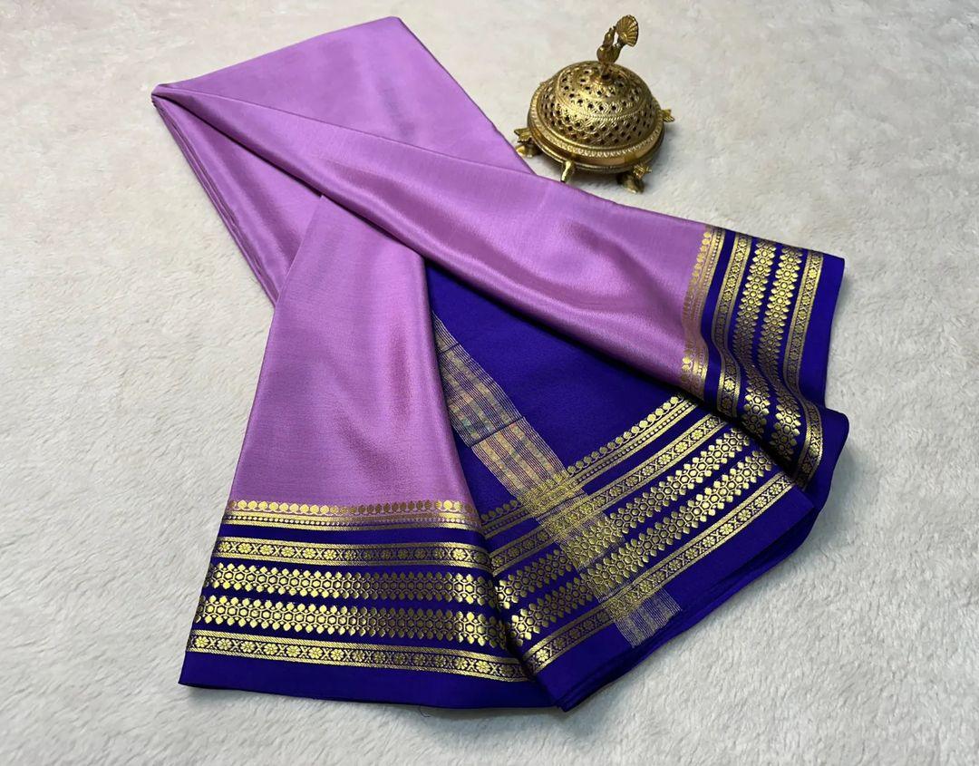 Garden Glow: Pure Silk Saree with Leafy Contrast Borders