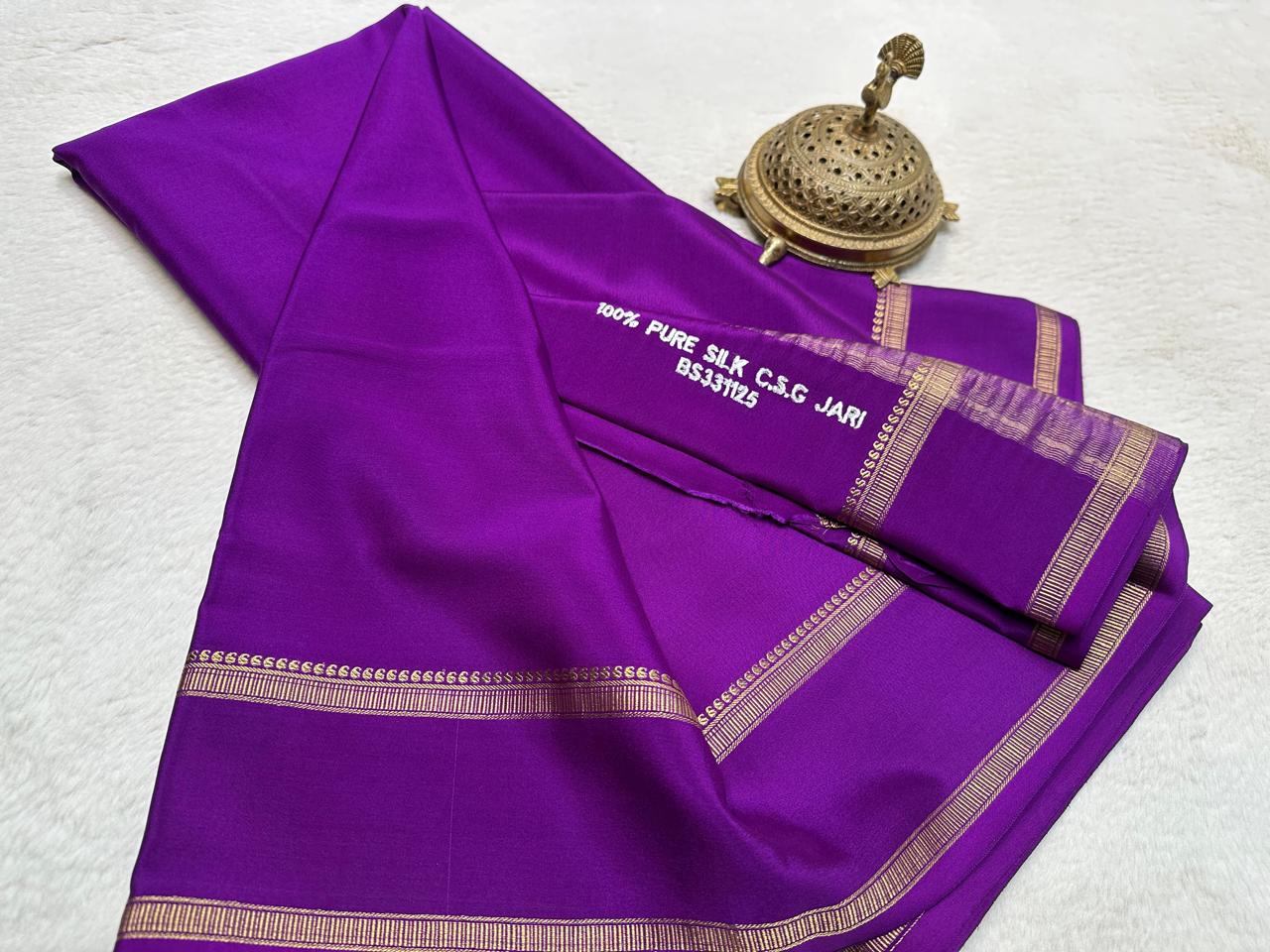 Purple Mysore Crepe Silk Saree | Sashikala