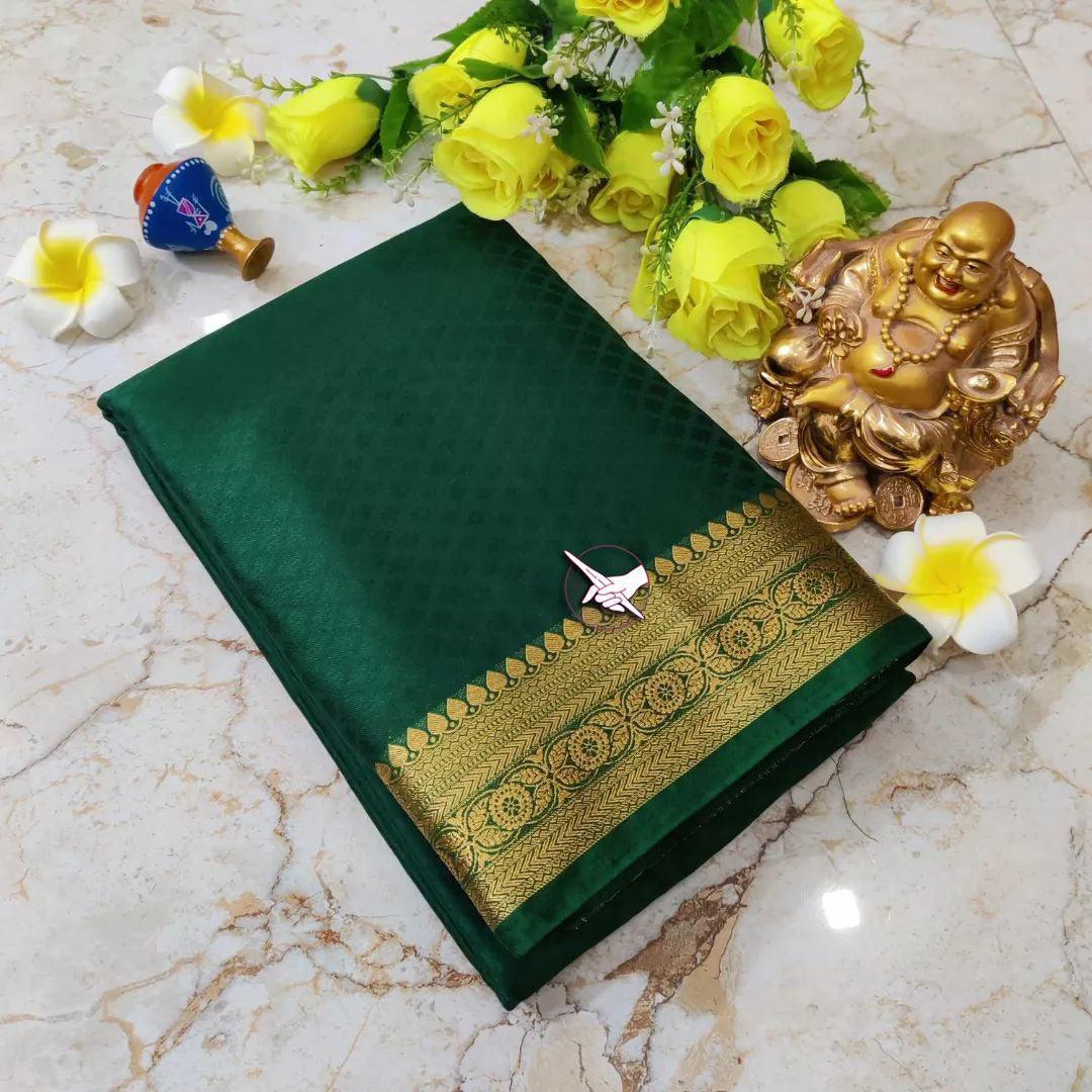 Whispering Weaves: Soft Silk Saree with Subtle Lines