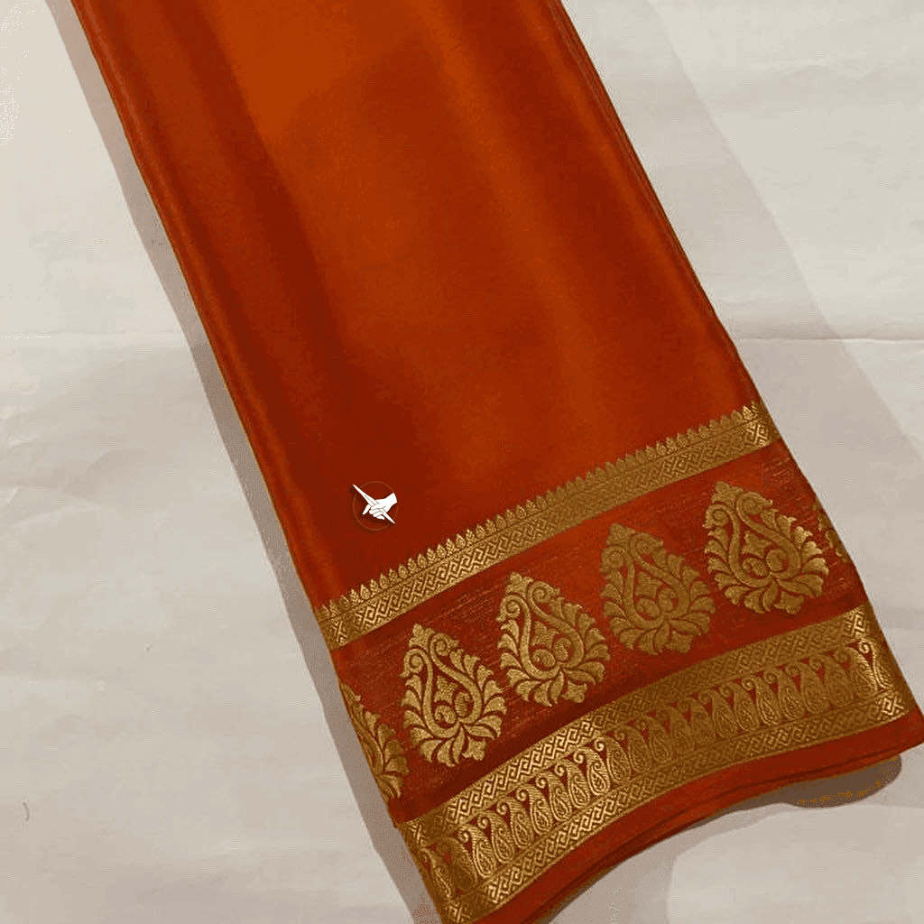 Mysore silk sarees enhanced with beautiful zari border for luxurious celebrations