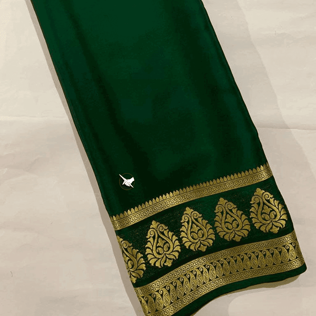 Mysore silk sarees enhanced with beautiful zari border for luxurious celebrations