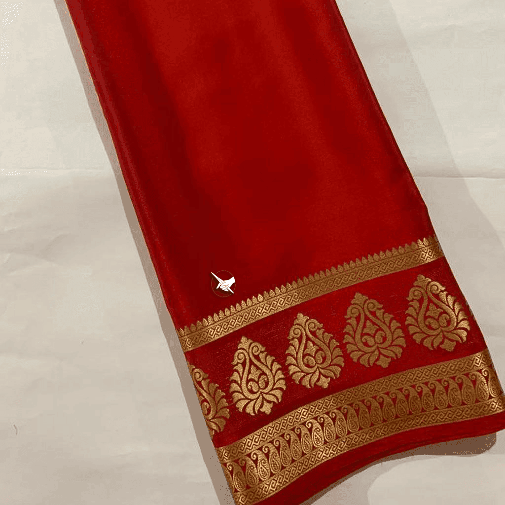 Mysore silk sarees enhanced with beautiful zari border for luxurious celebrations