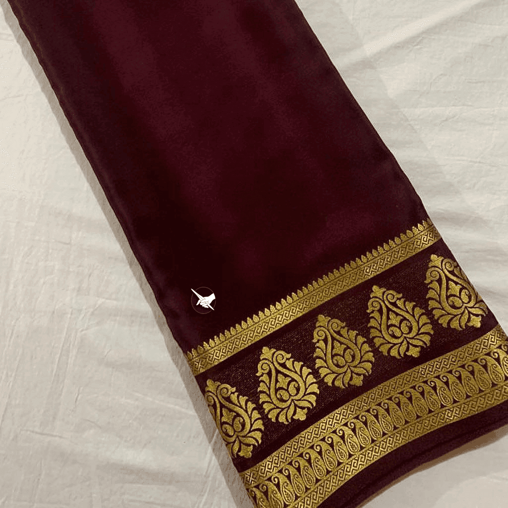 Authentic Mysore silk sarees featuring beautiful zari border for graceful draping